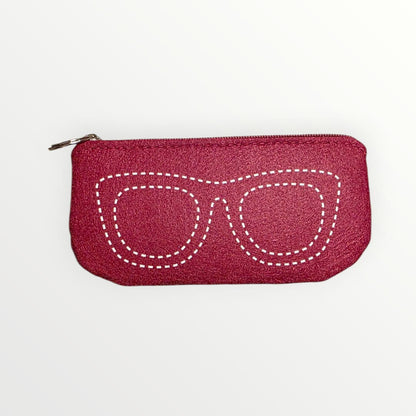 Sunglasses case, with zip closure in soft felt