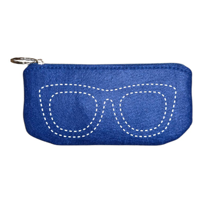 Sunglasses case, with zip closure in soft felt