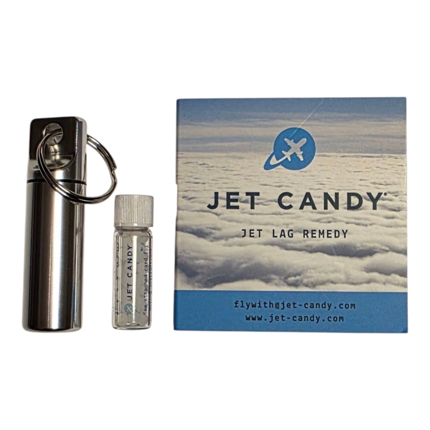 Pill holder AND Jet Candy MINI jet lag remedy combo