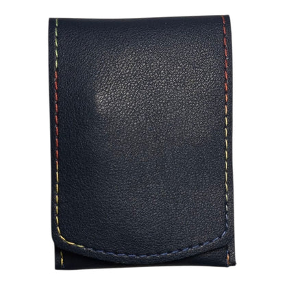 Manicure set in navy blue leather pouch. 4 pieces in black steel